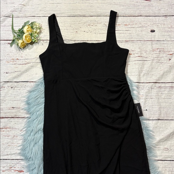 NWT Lulus Glamorous Disposition Black Ruched Maxi Dress - Picture 6 of 9